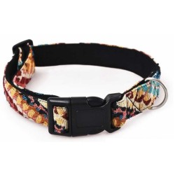 BARRY KING Obroża dla psa z wytrzymałej tkaniny - wzór boho 1,9 x 35-50 cm