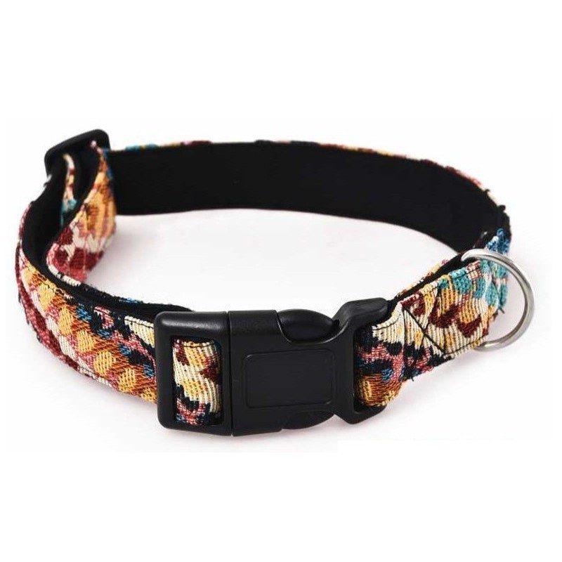 BARRY KING Obroża dla psa z wytrzymałej tkaniny - wzór boho 1,9 x 35-50 cm