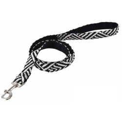 BARRY KING Smycz dla psa z wytrzymałej tkaniny biało-czarne paski - wzór aztecki 1,9 x 120 cm