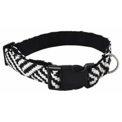BARRY KING Obroża dla psa z wytrzymałej tkaniny biało-czarne paski - wzór aztecki 1,9 x 35-50 cm