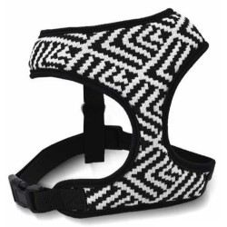 BARRY KING Szelki dla psa z wytrzymałej tkaniny biało-czarne paski - wzór aztecki 28 cm