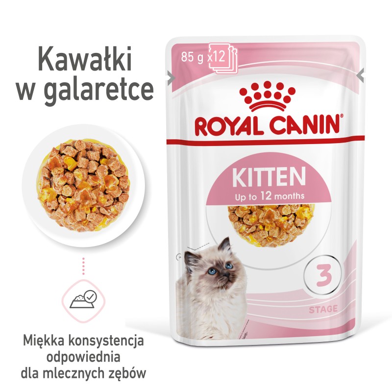 ROYAL CANIN Kitten Instinctive karma mokra w galaretce dla kociąt do 12 miesiąca życia 12x 85g