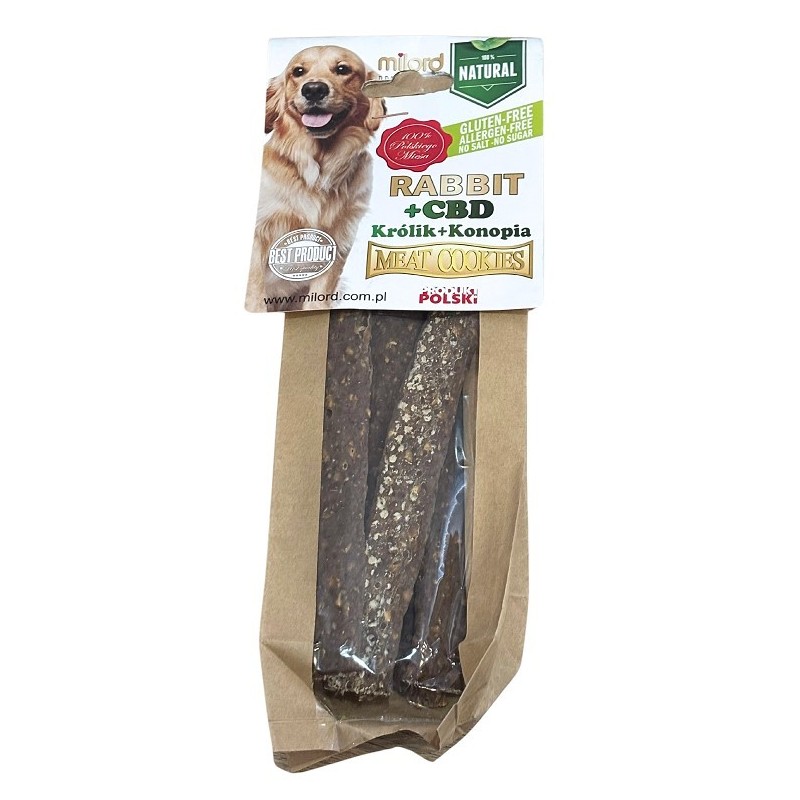 MILORD Meat Cookies - Suszone mięsne ciastka - Królik z Konopią CBD 80g