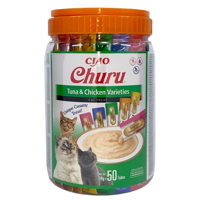 INABA CAT CHURU Varieties Tuna & Chicken 50x14g (700g)