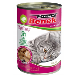 SUPER BENEK Bezzbożowe Kąski w Sosie z Indykiem 415g