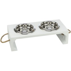 TRIXIE BE NORDIC zestaw misek dla psa MDF/stal nierdzewna - biała 2x 0,4 l