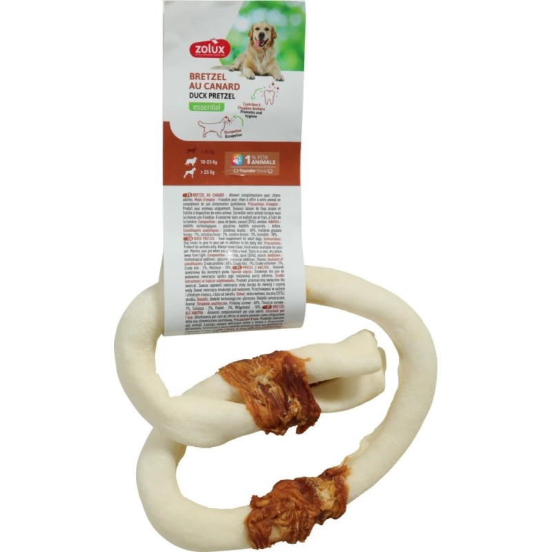 ZOLUX Gryzak dla psa precel z kaczką 12 cm