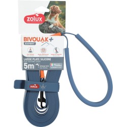 ZOLUX Smycz płaska dla psa silikonowa BIVOUAK - niebieska 15m