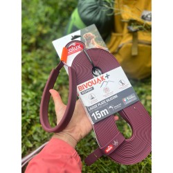 ZOLUX Smycz płaska dla psa silikonowa BIVOUAK - czerwona 10m