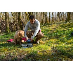 ZOLUX Bidon 2w1 dla psa BIVOUAK 2x350 ml - czerwony