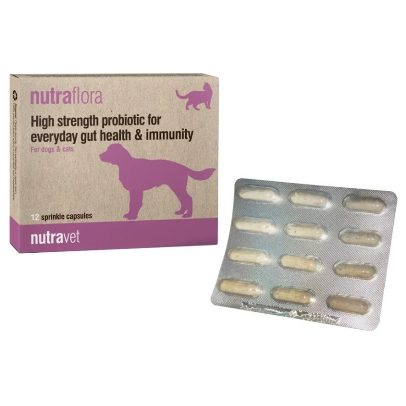 NUTRAVET Nutraflora dla psów i kotów 12 kaps.