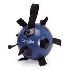 CAMON Dog Toy Piłka Nożna z Uchwytem Czarno-Niebieska