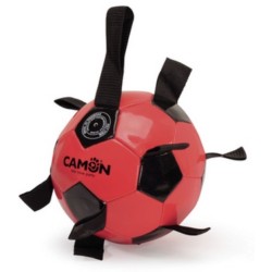 CAMON Dog Toy Piłka Nożna z Uchwytem Czarno-Czerwona