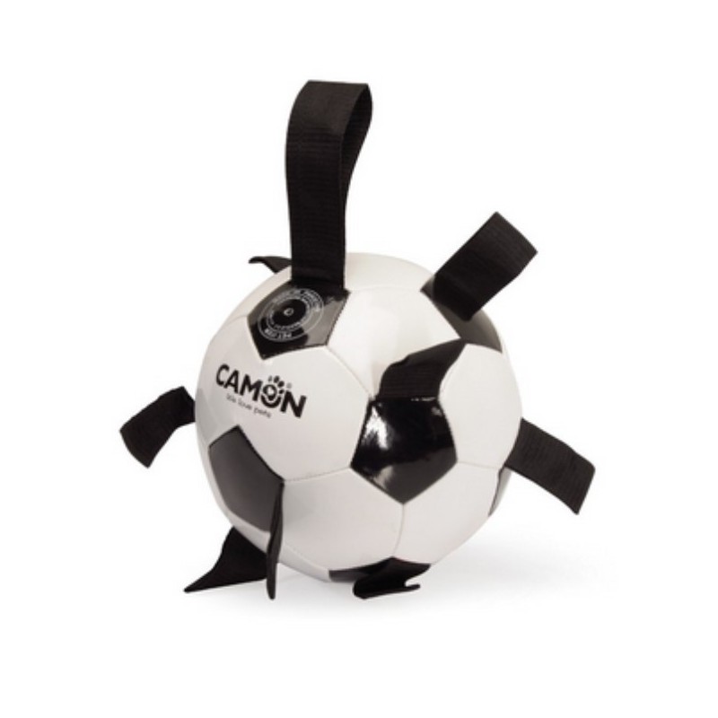 CAMON Dog Toy Piłka Nożna z Uchwytem Czarno-Biała