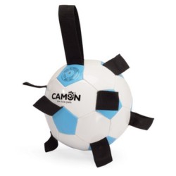 CAMON Dog Toy Piłka Nożna z Uchwytem Biało-Błękitna