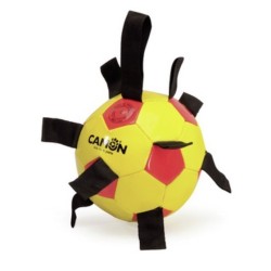 CAMON Dog Toy Piłka Nożna Uchwyty - Żółto-Czerwona