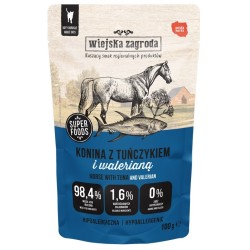 WIEJSKA ZAGRODA KOT Konina z tuńczykiem i walerianą 100g (saszetka)
