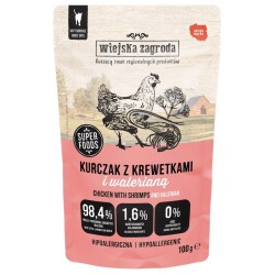 WIEJSKA ZAGRODA KOT Kurczak z krewetkami i walerianą 100g (saszetka)