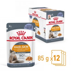 ROYAL CANIN Hair & Skin Care karma mokra w galaretce dla kotów dorosłych, lśniąca sierść i zdrowa skóra 85g