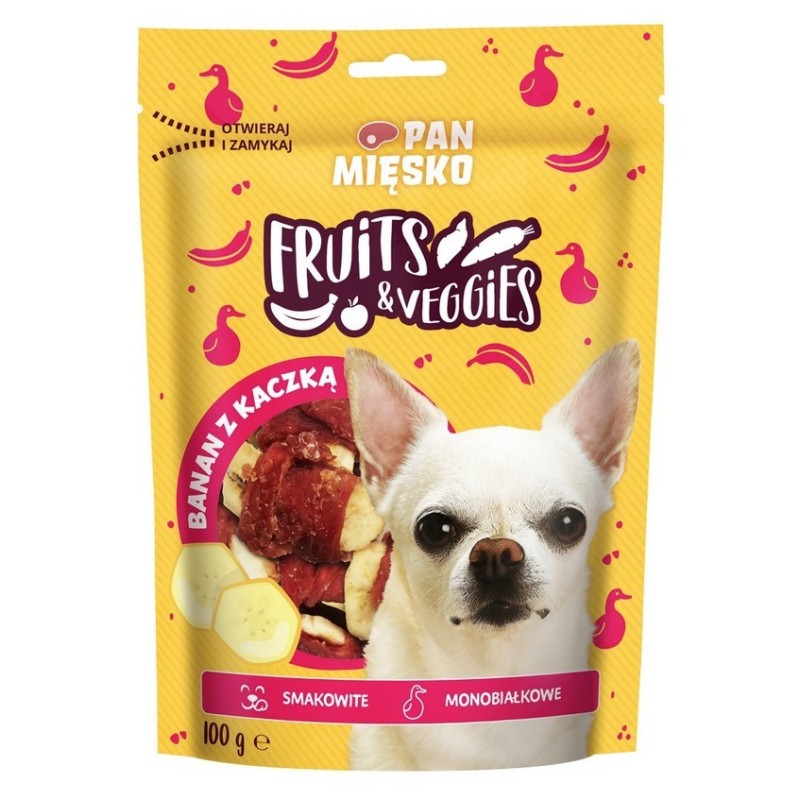 PAN MIĘSKO PIES Przysmak Fruits and Veggies Banan z kaczką 100g