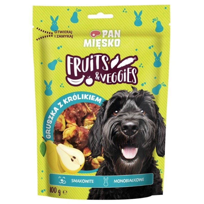 PAN MIĘSKO PIES Przysmak Fruits and Veggies Gruszka z królikiem 100g
