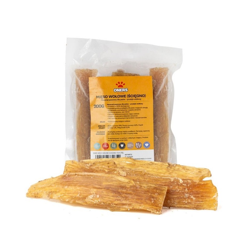 ONERS Mięso Wołowe (Ścięgno w płatach) 15 cm 200g