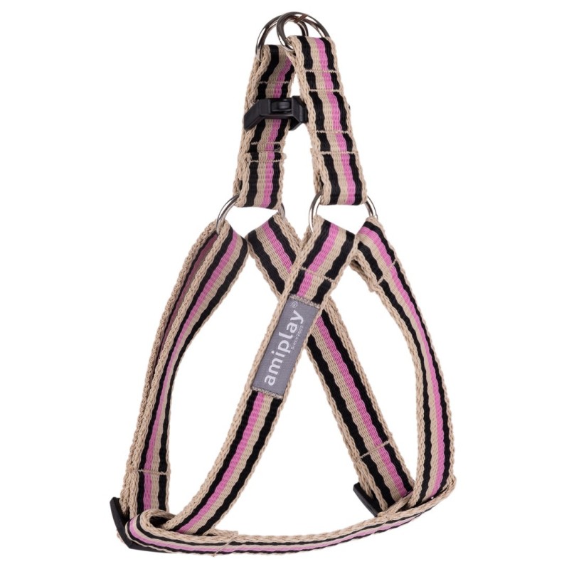 AMIPLAY Szelki regulowane Popular - Czarno-Różowy M