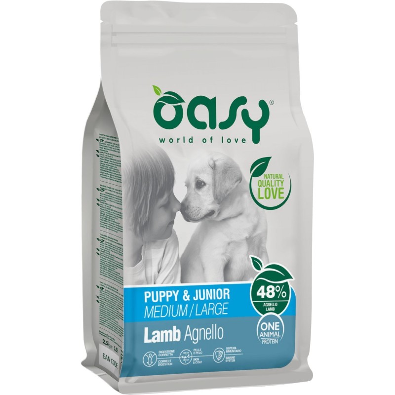 OASY Pies Puppy and Junior M/L - Jagnięcina 12 kg