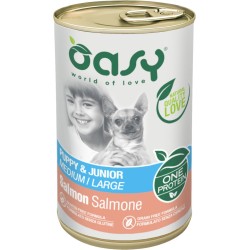OASY Pies Puppy and Junior M/L - Łosoś 400g (puszka)