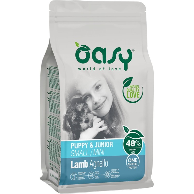 OASY Pies Puppy and Junior S/Mini - Jagnięcina 2,5 kg