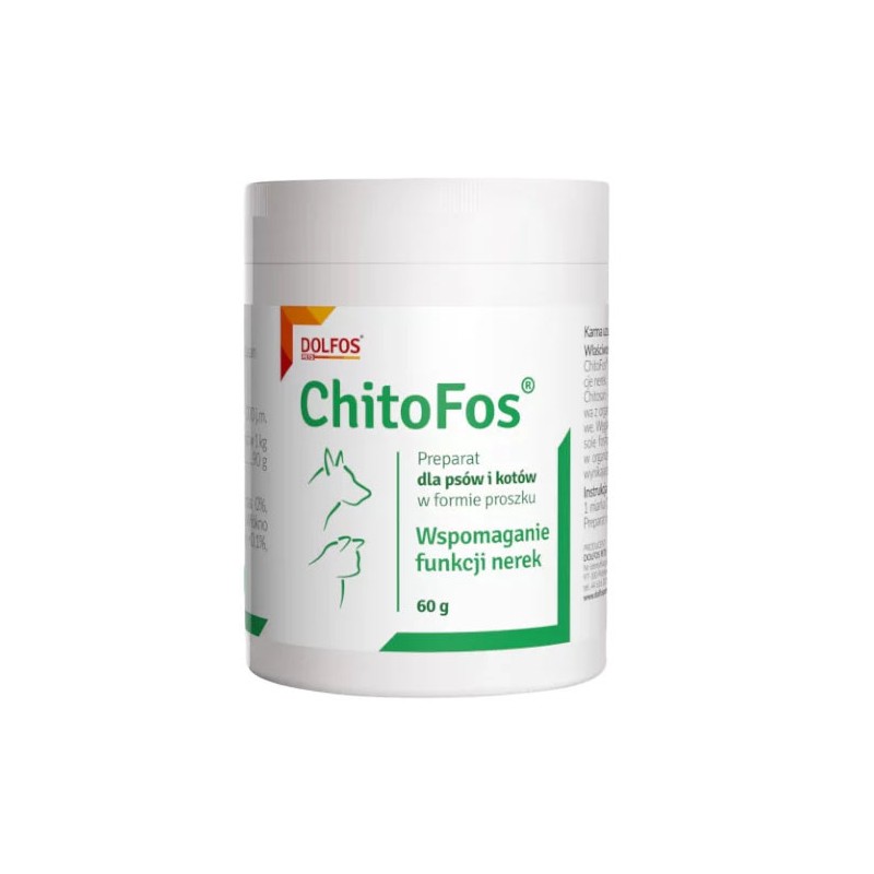 DOLFOS Chitofos - Suplement diety dla psów i kotów wspomagający funkcje nerek 150g