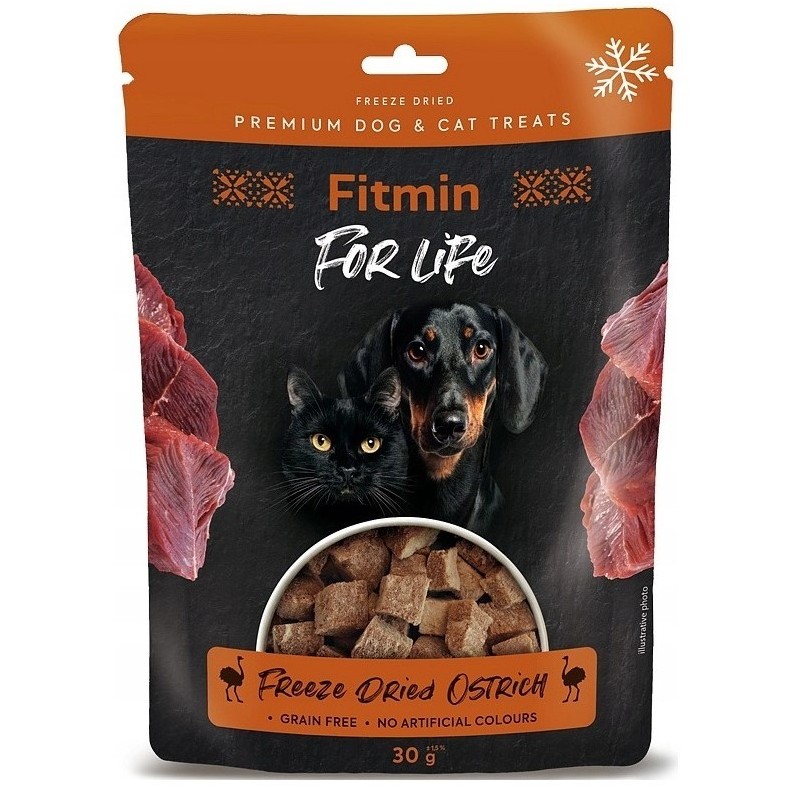 FITMIN For Life Dog and Cat Liofilizowana Struś Przysmak 30g