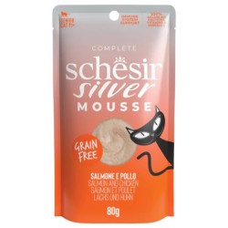 SCHESIR CAT Senior Silver Mousse Salmon and chicken 80g (saszetka)
