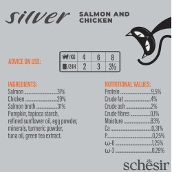 SCHESIR CAT Senior Silver Mousse Salmon and chicken 80g (saszetka)