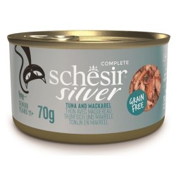 SCHESIR CAT Senior Silver Tuna and mackerel in broth 70g (puszka)