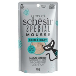 SCHESIR CAT Special Mousse Skin and Coat Salmon with chicken 70g (saszetka)