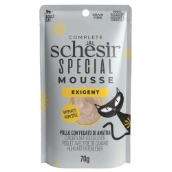SCHESIR CAT Special Mousse Exigent Chicken with duck liver 70g (saszetka)