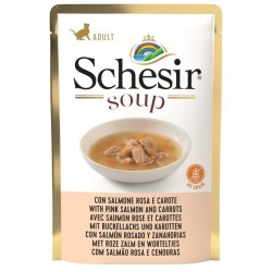 SCHESIR Cat Zupa z łososiem i marchewką 85g (saszetka)