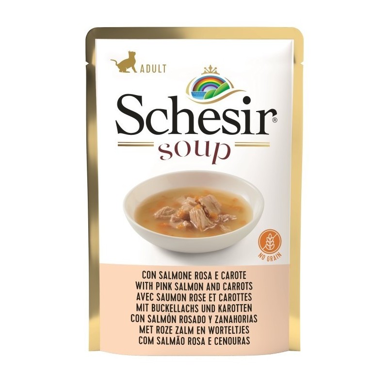 SCHESIR Cat Zupa z łososiem i marchewką 85g (saszetka)