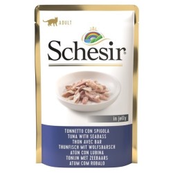 SCHESIR CAT Tuna fillet with seabrass in jelly 85g (saszetka)