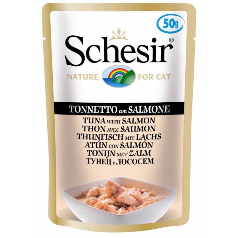 SCHESIR CAT Tuna with salmon in jelly 50g (saszetka)