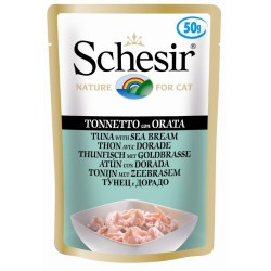 SCHESIR CAT Tuna with sea breem in jelly 50g (saszetka)