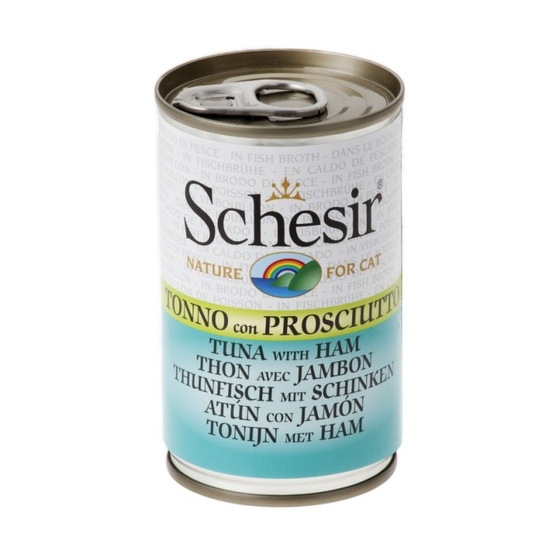 SCHESIR Cat Tuńczyk z szynką gotowany w wodzie 140g (puszka)