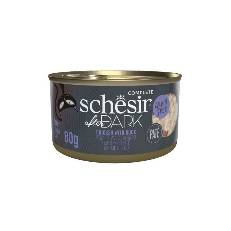 SCHESIR CAT After Dark Chicken with duck pate 80g (puszka)