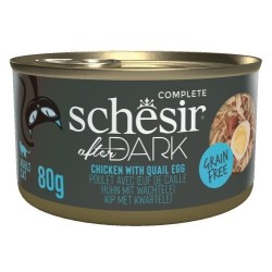 SCHESIR CAT After Dark Chicken with quail egg in broth 80g (puszka)