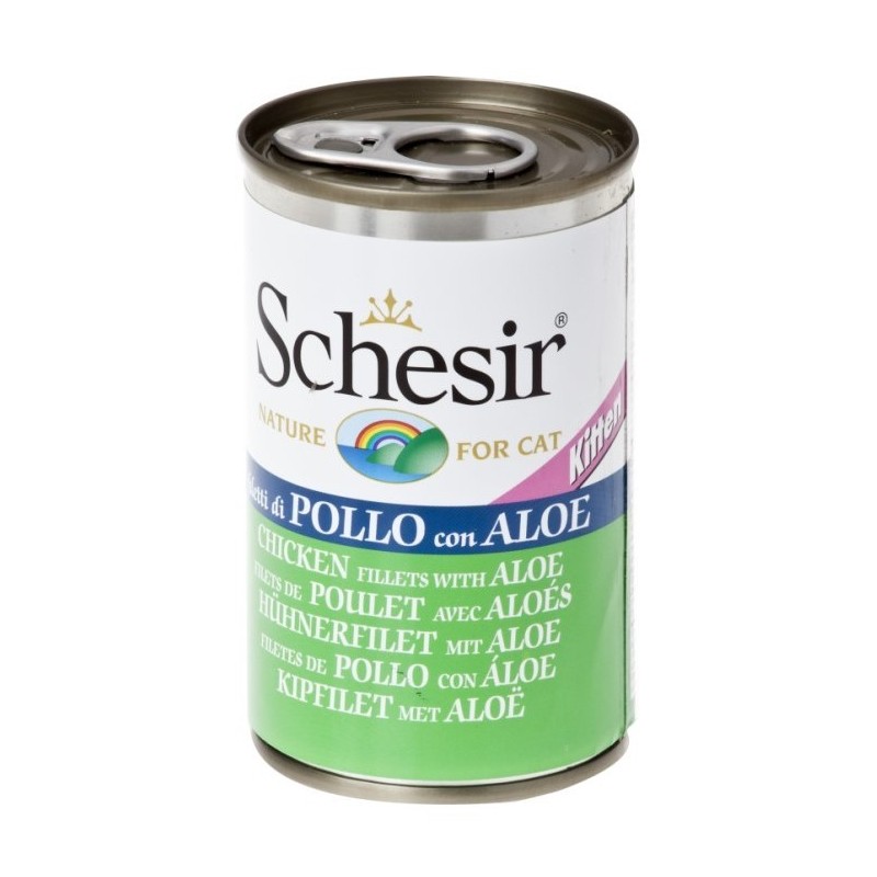SCHESIR Kitten Filet z kurczaka z aloesem w galaretce 140g (puszka)