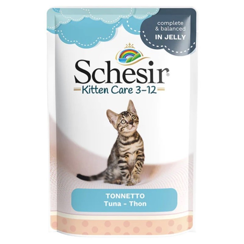 SCHESIR CAT Kitten Care 3-12 Tuna in jelly 85g (saszetka)