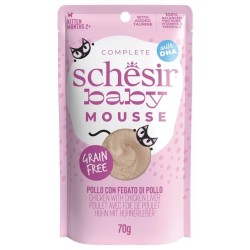 SCHESIR CAT Baby Mousse Chicken with chicken liver 70g (saszetka)