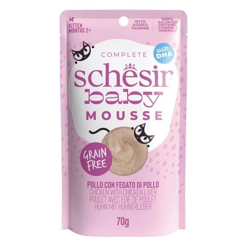 SCHESIR CAT Baby Mousse Chicken with chicken liver 70g (saszetka)