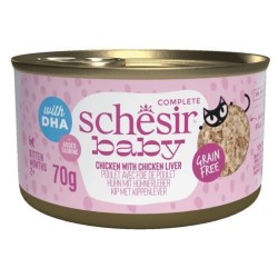 SCHESIR CAT Baby Chicken with chicken liver in broth 70g (puszka)